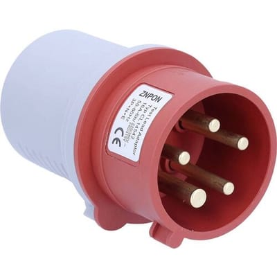 AS Schwabe Meetadapter 4mm-veiligheidsbus - CEE-stekker 16 A 5-polig
