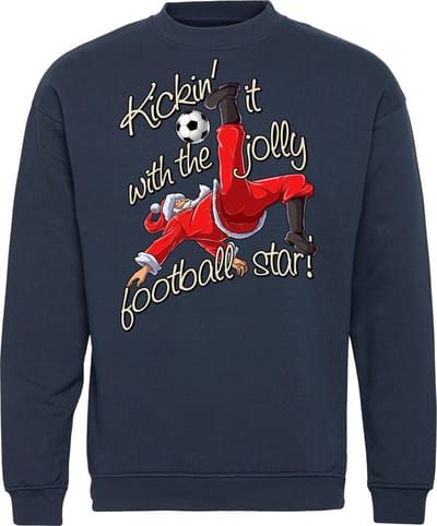 Kersttrui Kickin' It With Santa | Foute Kersttrui Dames Heren | Kerstcadeau | Kerstpakket | Navy | maat XS