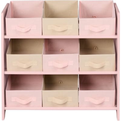 LIVARNO Kinder opbergkast, met 9 textielboxen (Lichtroze)