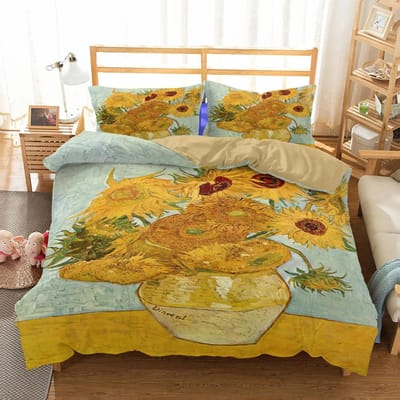 Zonnebloem Dekbed Beddengoed Sets Felgekleurde Gele Bloemen Serie Slaapkamer Sets Housse De Couette 220x240 Dekbedovertrek Set Nieuw 140x200cm 3pcs