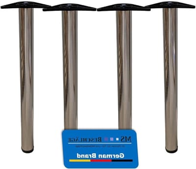 Tafelpoten Set - Meubelpoten Metaal - Meubelbouw DIY - In hoogte verstelbaar - 71 cm - RVS look