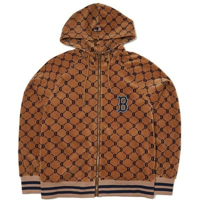 Veste à capuche zippée MLB Boston Red Sox imprimé intégral Unisexe Marron 3ATRM0224-43BGD XL brown
