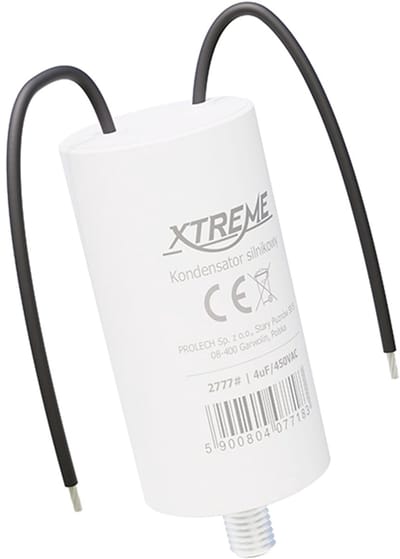 XTREME Motorcondensator 4µF 450V AC - Condensator met Kabels - Start/Bedrijf