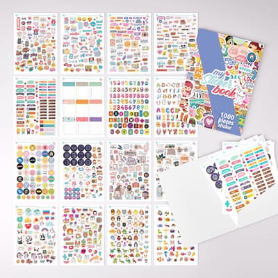 Sticker Set voor Fotoalbums en Scrapbooking - 1000 Stickers voor Creatieve Projecten en Bullet Journals