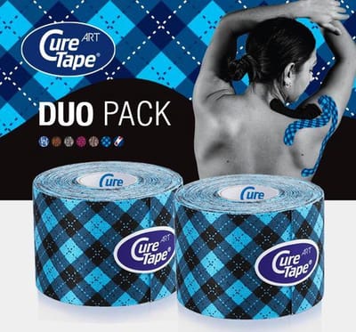 CureTape® Art Tartan - Voordeelset van 2 rollen Tartan 5cm x 5m - Kinesiotape met een Tartan print - Voordelige CureTape Art set - FysioTape - gebruikt voor blessures en klachten