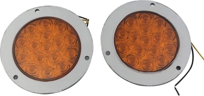 Ronde Achterlichten met Rem- en Richtingaanwijzer Functie - 16 LED's (Geel, 2 Stuks)