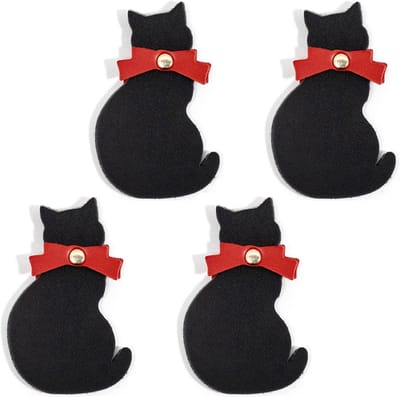 Schattige zwarte kitten boekenleggers - 4 stuks, leuke kattenpagina markers, perfect cadeau voor kattenliefhebbers