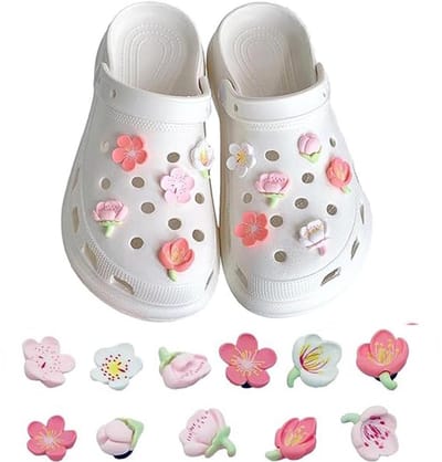 Allecto - Bloem Schoen Charms - Kersenbloesem Decoratie - 11 Stuks - Candy Colors - Trendy Accessoires - Geschikt voor Vrouwen en Tiener Meisjes