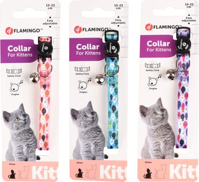 Flamingo Minou - Halsband Katten - Kittenhalsband Minou 15/22cm 10mm Assortiment - 1st - 128400 - 1st