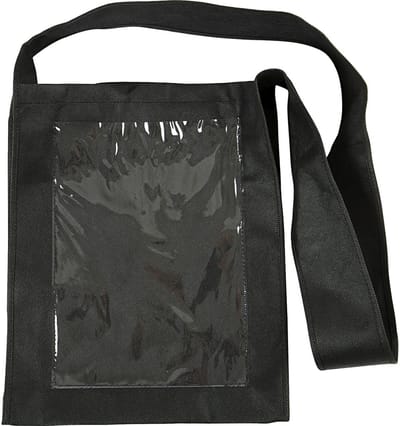 Tas met plastic voorkant, afm 40x34x8 cm, zwart, 1 stuk