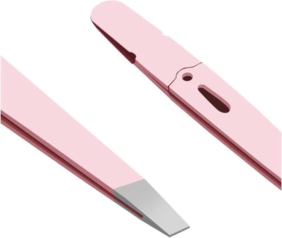 Pincet Wenkbrauwen - Fijne Haartjes Trekker - Precisieontharing Gezichtshaar - Schuine Pincet - 1 Stuks - Roze