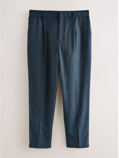 Next - Heren - Signature pantalon van 100% REDA-merinowol met taps toelopende pijpen en elastische achterkant - Blauw