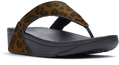 FitFlop Lulu Suede Leopard Toe-Post Sandals - Maat 38