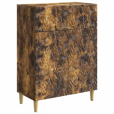vidaXL - Dressoir - Gerookt - eiken - 66 - x - 34,5 - x - 90 - cm - Bewerkt - hout