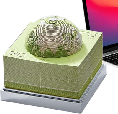 3D Tijd Kalender - Aardbol Bureaukalender - Schema Beheer - Papieren Sculptuur Mechaniek - 9 cm Hoog - Meerkleurig