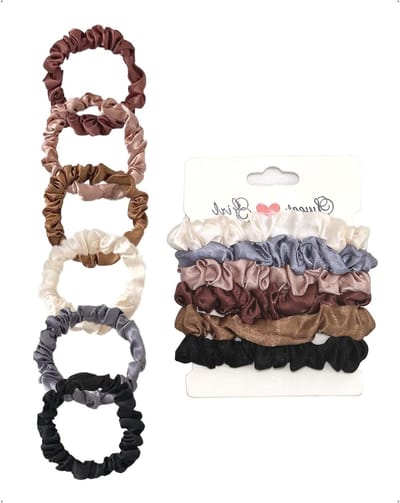 Zachte Satijnen Haarknippen voor Vrouwen - 12 Stuks Elastische Haarbanden zonder Beschadiging, Luxe Retro Accessoire voor Minder Frizz en Gezond Haar
