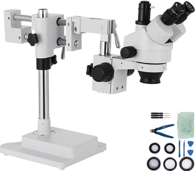 3,5X-90X Simul-Focaal Stereomicroscoop, 360° Trinoculair met Dubbele Armarm voor Verbeterd Zicht