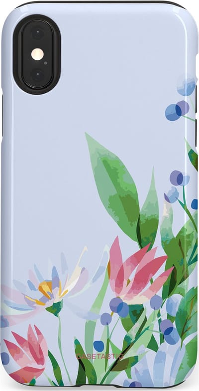 Casetastic hoesje geschikt voor Apple iPhone X / Apple iPhone XS - Dubbellaagse bescherming - Dromen in pastel - Fashion Case - Lichtgrijs Mintgroen