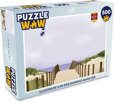 Puzzel Illustratie van een duinpad naar zee - Legpuzzel - Puzzel 500 stukjes