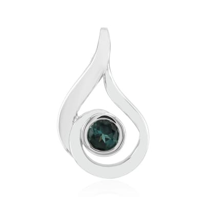Cavill - Zilveren hanger met indigoliet 0,145 ct uit Brazilië - 925 Sterling zilver met palladium - Moderne druppelvorm, rond geslepen edelsteen