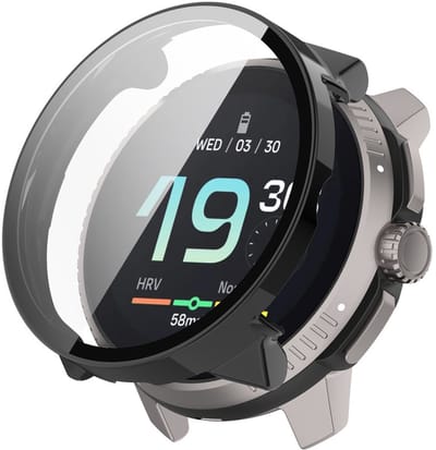 Watch case screenprotector - hoesje - gehard glas - geschikt voor Suunto Race S - zwart