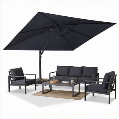 PURPLE LEAF Rechthoek Parasol – 360° Draaibaar – met Slinger – UV50+ Zonbeschermingsfactor – 5-Traps Hoogteverstelling