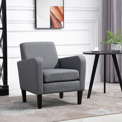 MODFU Fauteuil - Ergonomische Armleuningen En Schuimvulling - Modern - Voor De Woonkamer - Polyester - Lichtgrijs - 66 X 72 X 74 Cm