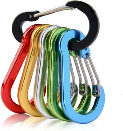FSW-Products - 6 Stuks - Karabijnhaken - Karabijnhaak - Carabiners - Festonhook - Aluminium - Sleutelhanger - 50x25mm