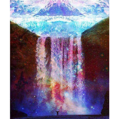 5D Diamond Painting Rainbow Waterval Landschap Diamond Borduren Kruissteek Handwerken Strass 20X30CM white