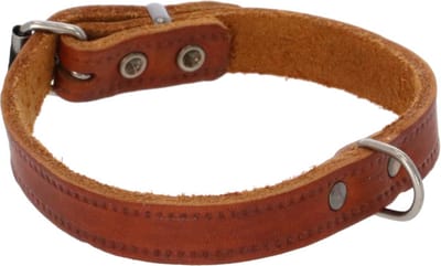 Adori Halsband Vetleder Met Print Cognac - Hondenhalsband - 40x1.6 cm