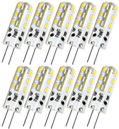 Kwazar Luminaire LED G4 LED-lampen 12V, 1,5W vervangt 12W LED-lampen, halogeenlamp met penvoet, 100LM 3000K 24xSMD 3014 1,5W (1)