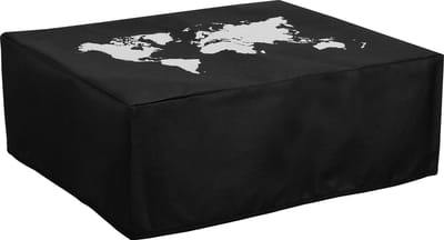 kwmobile hoes geschikt voor Canon Pixma TS3350 / MG7750 Serie - Beschermhoes voor printer - Cover in wit / zwart - Wereldkaart design