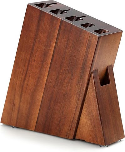 Houten Messenblok zonder messen | Acaciahout | Luxe en Professioneel | Xinzuo Messenhouder 6-delig