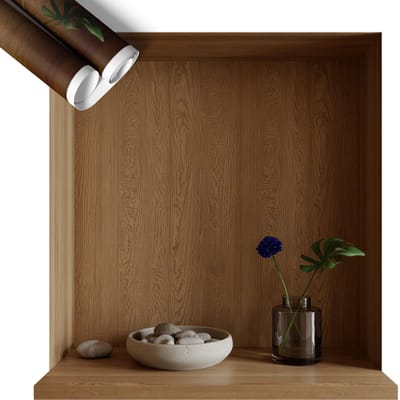 Wallfluent 3D Muursticker - Natuurlijke decoraties Zelfklevende 3D Muursticker - 58x60 cm - Bruin Moderne 3D Muursticker - 3D Effect Muursticker - 3D Effect Sticker - Decoratieve 3D Muursticker - Optische Illusie Sticker