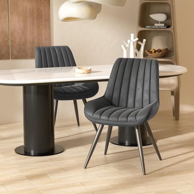 Luxe Moderne Eetkamerstoelen Set van 2 – Ergonomisch Design met Zacht Zitkussen en Metalen Poten
