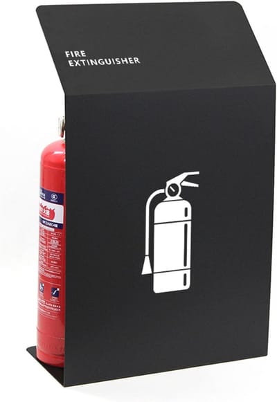 Brandblusserkabinet - Brandblusserkast Roestvrijstaal - Brandveiligheid Waarborgen - Transparant Inspectiepaneel - 70x40x22 cm - Zwart