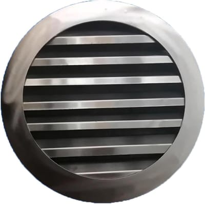RVS Luchtrooster - Ventilatieafdekking - Luchtcirculatie Verbeteren - Met Beschermend Gaas - 63.5 cm Diameter - Zilverkleurig