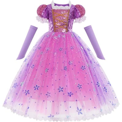 Petite Sophia Jeu de rôle Mignonne Robe de bal Costume Sofia Robe de jeu Longueur thé Bouffante Robe de fête d'anniversaire En tant qu'Interne Princesse 4T(TAG 120) pink