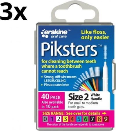 Piksters 2 Wit 0.55mm - 3 x 40 stuks - Voordeelverpakking