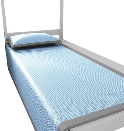 Ijszijde Slaappad Koelmatras voor Studenten – Ademend Zomer Bedekking Jacquard voor Dorm Bed - Blauw - Maat 90x200cm