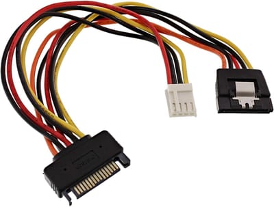InLine® SATA power adapterkabel, SATA female naar SATA male + 8,89cm (3,5) male