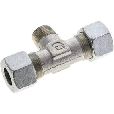 16S & R1/2'' Verzinkt Stalen T-stuk Snijringkoppeling Buitendraad 400bar ISO 8434-1