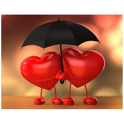 Point de croix bricolage 5D diamant amour coeur parapluie peinture décor à la maison photo broderie 50X70CM