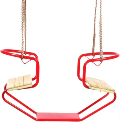 Gondel Schommelbank - Dubbele schommel - Buiten spelen - Roestvrij staal - 86 x 45 cm - Rood
