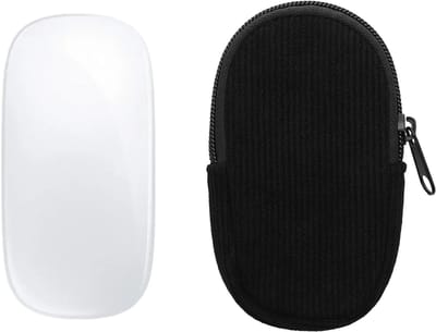 kwmobile Muisetui voor Apple Magic Mouse 1 / 2 Hoes - Etui voor Bluetooth-muis van robuust koord en neopreen - zwart.