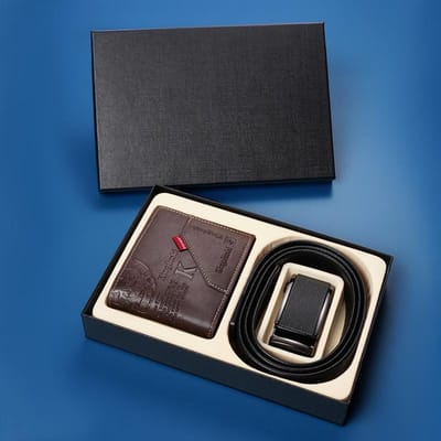 Heren Random Cadeau Riem Portemonnee Cadeauverpakking Automatische Gesp Broekriem Portemonnee Set Cadeau Cadeau 130cm