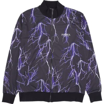 Trainingsjack voor heren All-over Lightning-sweatshirt Zwart/paars
