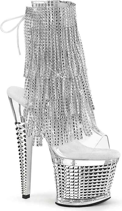 Pleaser - SPECTATOR-1017RSF Plateau Laarzen, Paaldans schoenen - US 6 - 36 Shoes - Zilverkleurig