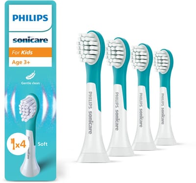 Philips Sonicare For Kids – Opzetborstels voor Elektrische Kindertandenborstel 3-7 jaar – Kind - Wit – Verpakking van 4 - HX6034/90