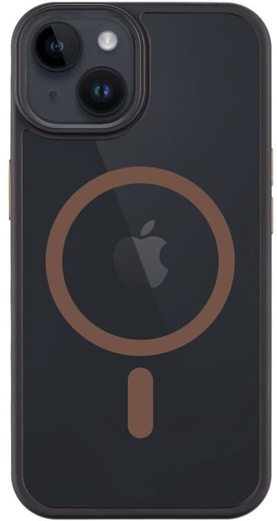 Tactical iPhone 14 MagForce Hyperstealth 2.0 Cover – Hoesje met Losse Klikbare Knoppen – Black/Mocha Mousse